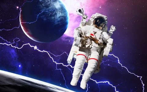 Astronaut in outer space Stock Photos