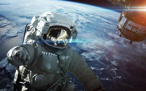 Astronaut in outer space Stock Photos