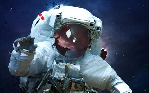 Astronaut in outer space Foto stock