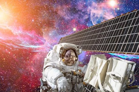 Astronaut in outer space. Spacewalk. Elements of this image furnished by NASA Foto stock