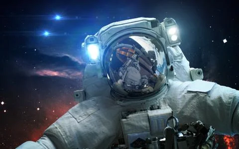 Astronaut in outer space. Spacewalk. Elements of this image furnished by NASA Stock Photos
