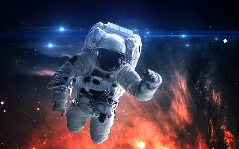Astronaut in outer space. Spacewalk. Elements of this image furnished by NASA Stock Photos