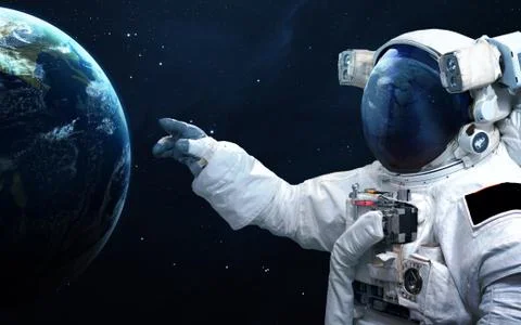 Astronaut in outer space. Spacewalk Stock Photos