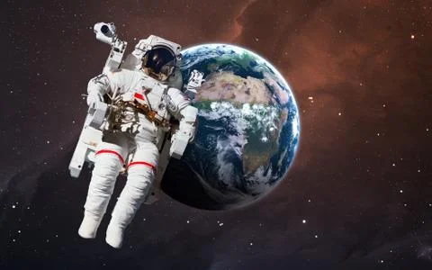 Astronaut in outer space. Spacewalk Stock Photos