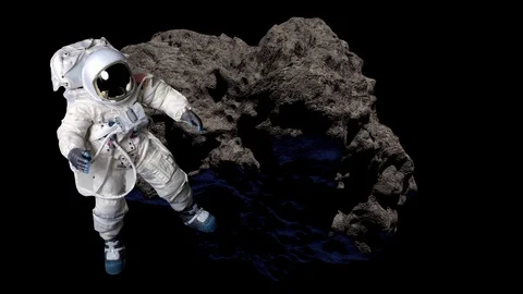 Astronaut passes meteor Stock Footage 86237286