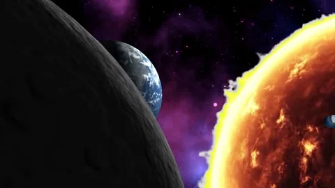 Astronaut passes sun Stock Footage 86235137