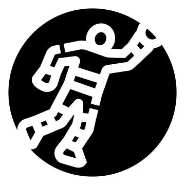 Astronaut performing spacewalk activity in outer space icon Stock Illustration