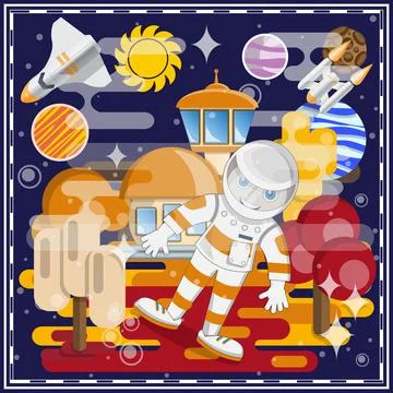 Astronaut on the planet. イラスト素材