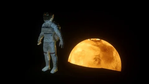 Astronaut, planet Mars Stock Footage 102209171