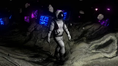 Astronaut on the planet TV Stock Footage 133920628