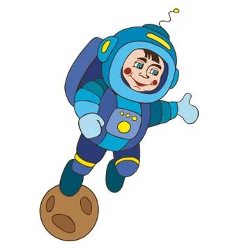 Astronaut  planet vektor Stock Illustration