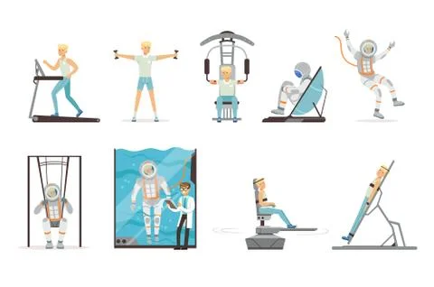 Astronaut preparing for space flight Stock Illustration