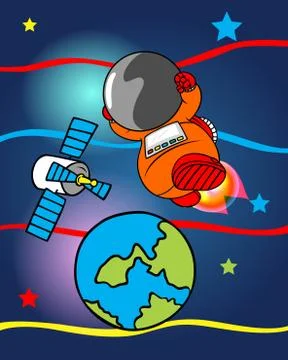 ASTRONAUT PRINT OR BACKGROUND Stock Illustration