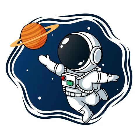Astronaut Reaching For A Planet Stock Illustration
