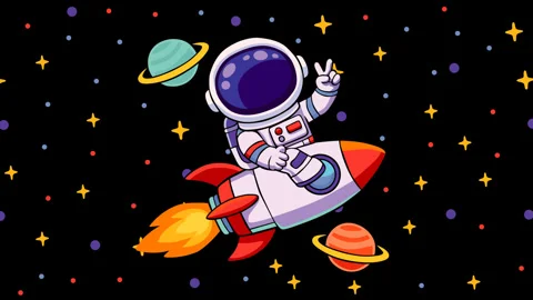 Astronaut Riding Rocket Through Outer Space Adventure 库存影片 331792941