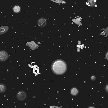 Astronaut with rocket and alien in the open space 스톡 일러스트