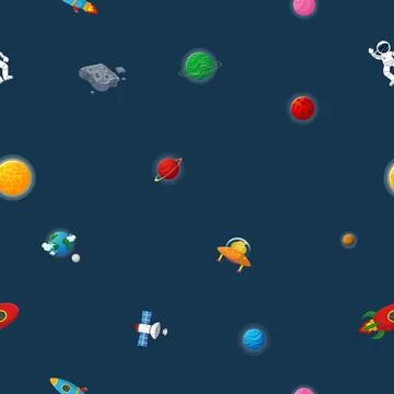 Astronaut with rocket and alien in the open space 스톡 일러스트