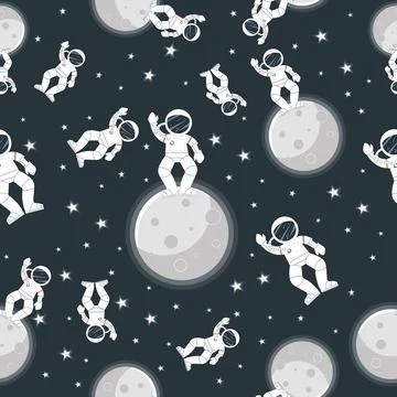 Astronaut with rocket and alien in the open space Illustrazione stock