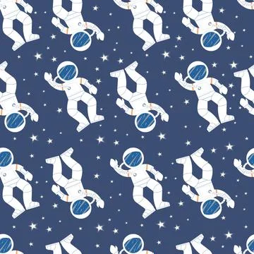 Astronaut with rocket and alien in the open space Illustrazione stock