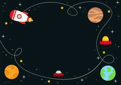 Astronaut With Rocket Background Illustration For Explore In Outer Space And  Stock Illustration