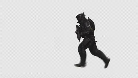 Astronaut Run in Isolated ,Loop, Animation, Alpha Channel 06 Stock Footage 217837771