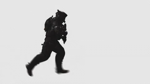 Astronaut Run in Isolated ,Loop, Animation, Alpha Channel 10 Stock Footage 217850799