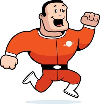 Astronaut Running Stock Illustration