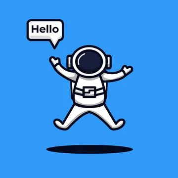 Astronaut saying hello Stock Illustration
