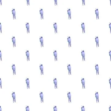 Astronaut seamless pattern exploring galaxy space travel Stock Illustration