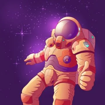 Astronaut showing thumbs up in space vector Stock-Illustration