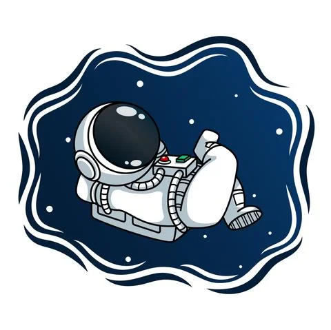 Astronaut Sleeping In The Space Stock Illustration