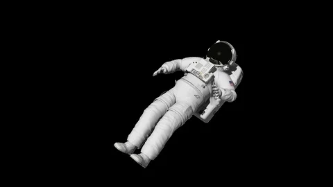 Astronaut soars on a transparent background. Stock Footage 108612007