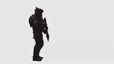 Astronaut Soldier in Loop Shot With Alpha background 10 Stock Footage 217649665