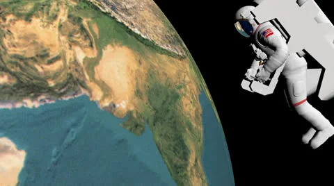 Astronaut in the space - 3D render Video stock 23158496