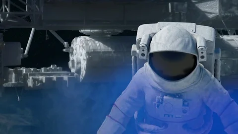 Astronaut in space 3D render Video stock 83594211