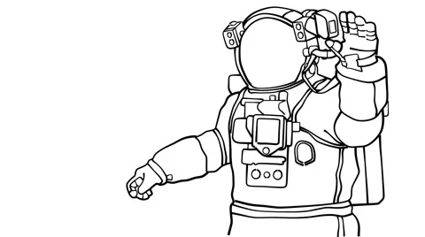 Astronaut - Space Drawing animation (HD) Stock-Footage 45884947