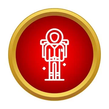 Astronaut space explorer icon in red circle 스톡 일러스트