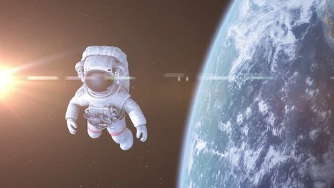 Astronaut in Space Stock Footage 97496420