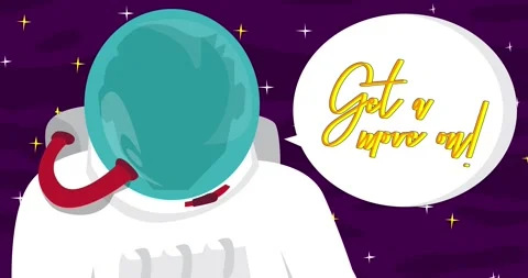 Astronaut in space with Get a move on Text video Stock Footage 280893323
