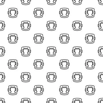 Astronaut space helmet seamless pattern line art illustration 스톡 일러스트