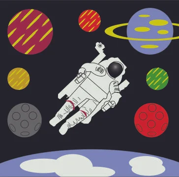 Astronaut in space Stock Illustration