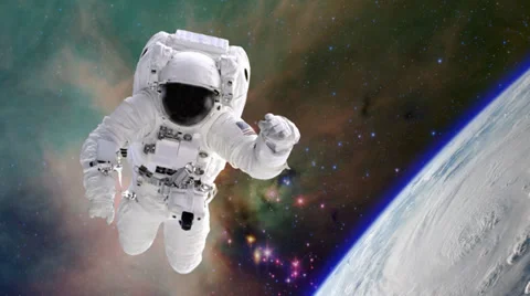 Astronaut in Space Paralax 動画素材 38028647