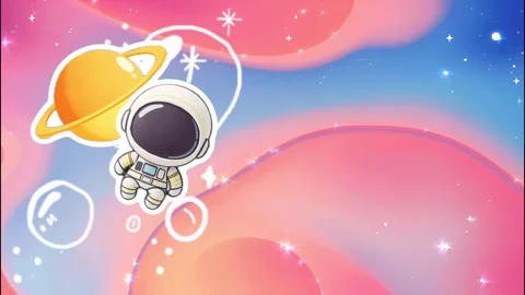 Astronaut in Space with Planet Stock Footage 301668456