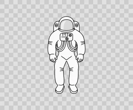 Astronaut in a space suit in space, colored graphic design Stock Illustration
