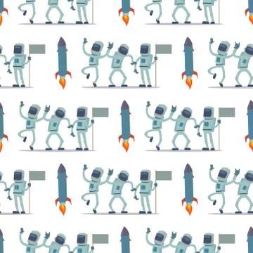 Astronaut in space vector character having fun spaceman galaxy cosmos atmosphere Stock Illustration