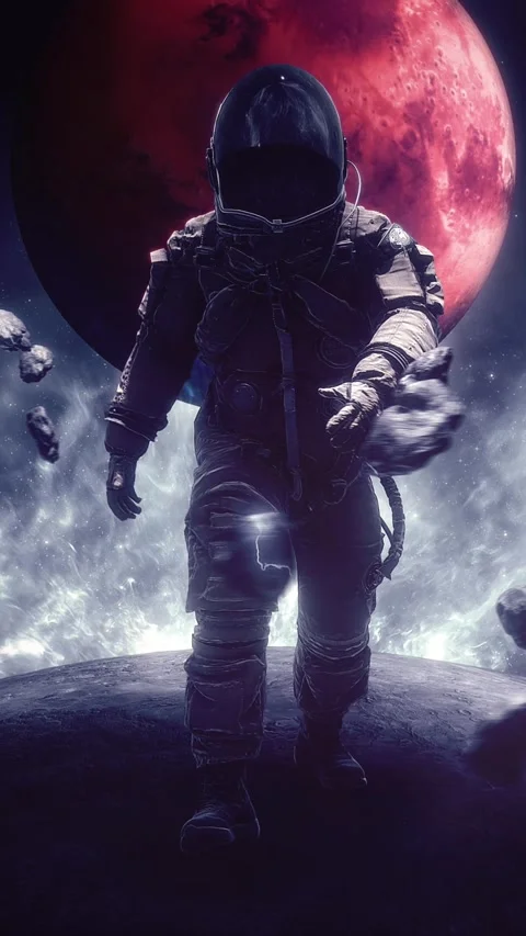 Astronaut Space Walk 03 Stock Footage 294079975