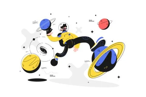 Astronaut space walking Stock-Illustration
