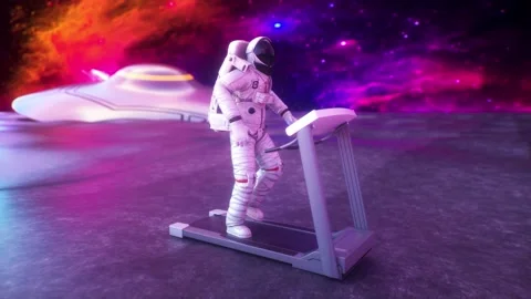 Astronaut Space Walking On A Treadmill VJ Loop 動画素材 292292138