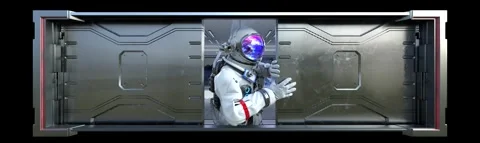 Astronaut Spaceship Breaking Through Screen 3D Naked-Eye Sci-Fi Background 動画素材 331912018
