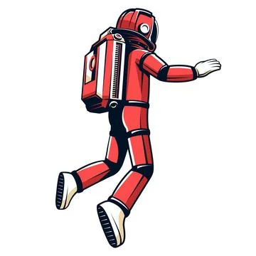 Astronaut in spacesuit is floating Stock Illustration